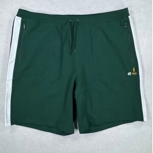 Polo Ralph Lauren Mens Green White Stripe Double Knit Shorts 5XB Big Tall NWT